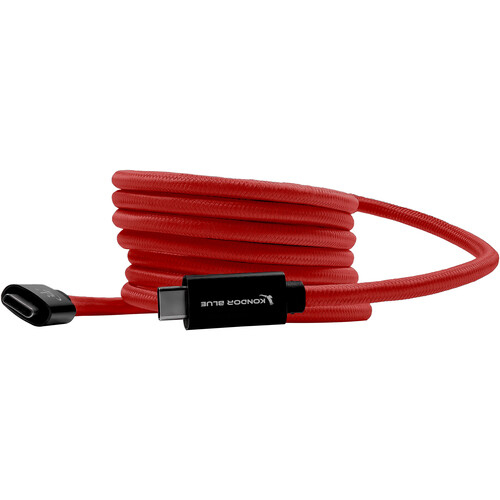 Kondor Blue Thunderbolt 4 USB 4.0 Type C Cable - 183cm - Cardinal Red