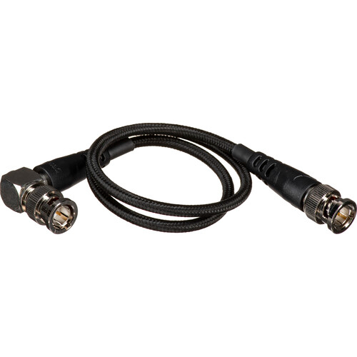 Kondor Blue 12G SDI Right Angle Cable for 4K 60p Camera Monitors and Transmitters - Black