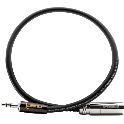 Kondor Blue Mini XLR Male to 3.5mm Mono Mini Plug Audio Cable for Rode Audio - 35.5cm - Black