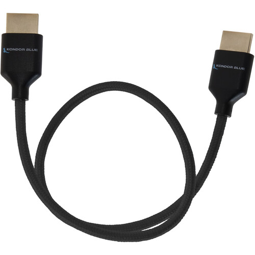 Kondor Blue 8K HDMI 43cm Braided Cable for on Camera Monitors - Black