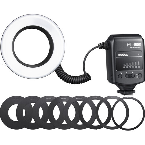 Godox ML150II Macro Ring Flash Incudes Adaptor Rings