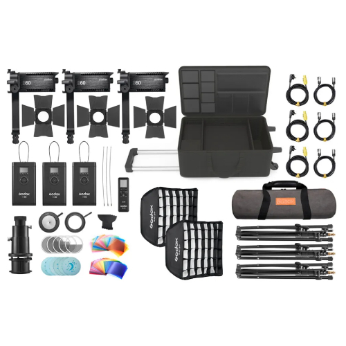 Godox S60 3 Head Focusing LED Light Kit