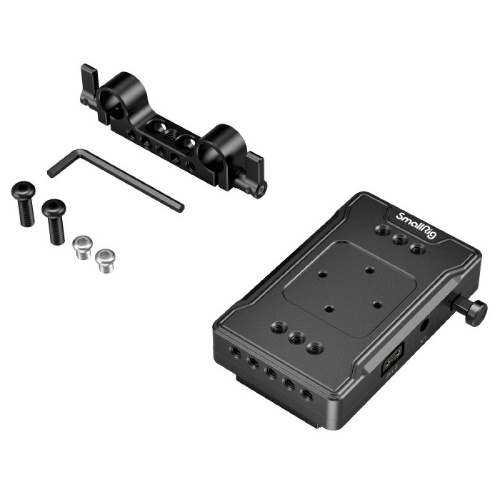 SmallRig V Mount Battery Adapter Plate (Basic Version) with Dual Rod Clamp 3498