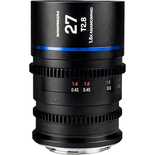 Laowa Nanomorph 27mm T2.8 1.5x S35 Anamorphic Lens - L Mount - Blue Flare