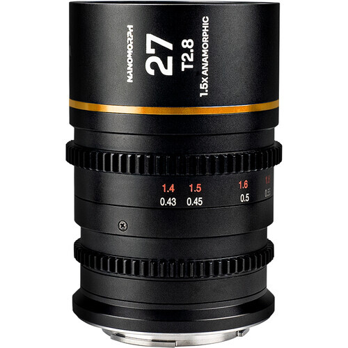 Laowa Nanomorph 27mm T2.8 1.5x S35 Anamorphic Lens - Canon RF - Amber Flare