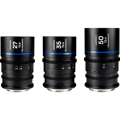 Laowa Nanomorph S35 Prime 3 Lens Bundle - Sony E - Blue Flare