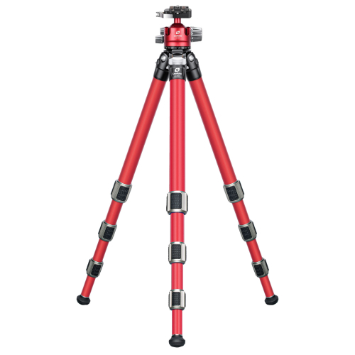 Leofoto LA-324C Athena Series 4 Section Water Resistant Carbon Fibre Tripod with Red LH-40LR Ball Head