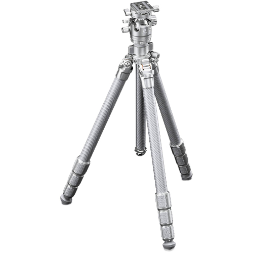 Leofoto LG-324C Silver 4 Section Water Resistant Carbon Fibre Tripod with LH-40R Ball Head