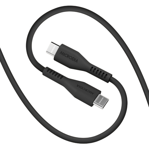 Microdia Fruitywire Liquid Silicon PD60W 1.3m USB-C to USB-C - Charcoal