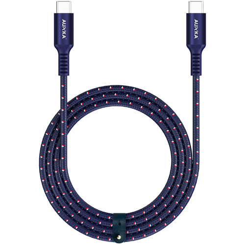 MICRODIA ExeCable Nylon PD100W 2.6m USB-C to USB-C Cable - Navy