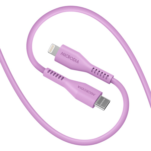 Microdia Fruitywire Liquid Silicon PD60W 2.6m USB-C to Lightning Cable - Lavender