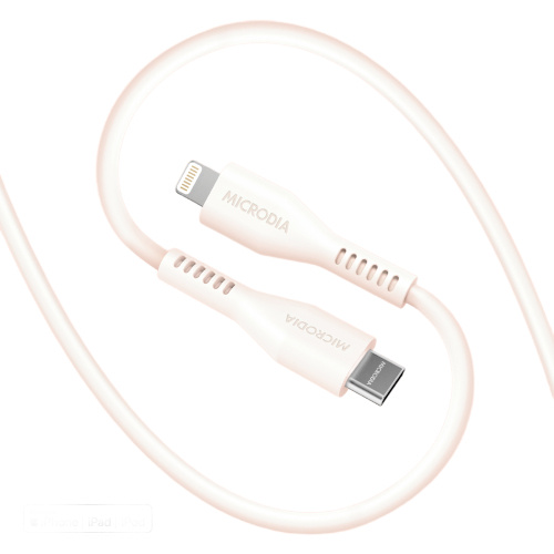 Microdia Fruitywire Liquid Silicon PD60W 2.6m USB-C to Lightning Cable - Pearl White