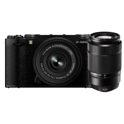 Fujifilm X-M5 with XC 15-45mm and XC 50-230mm Kit - Black